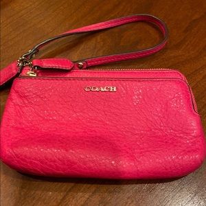 Coach hot pink wristlet